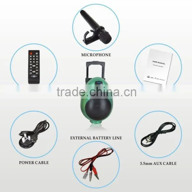 portable speaker with FM radio , Bluetooth, wireless MIC, solar energy portable speaker L-72