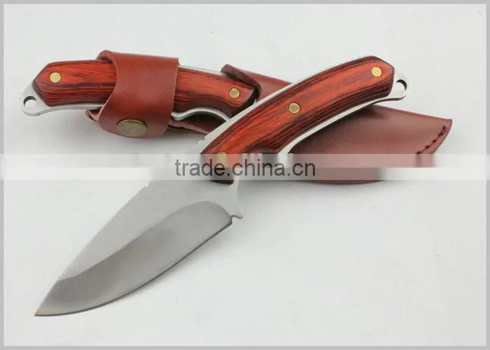 OEM Outdoor Hunting Knife with Wood Handle
