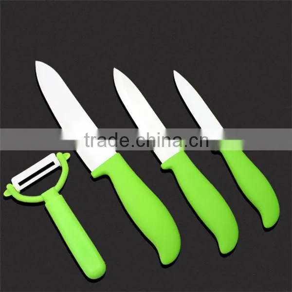 Colorful kitchen knife ceramic knife set with peeler UD1013