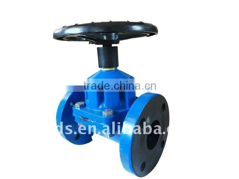 Diaphragm valve with rubber lined