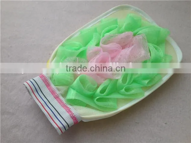 newest skin care mesh puff bath glove