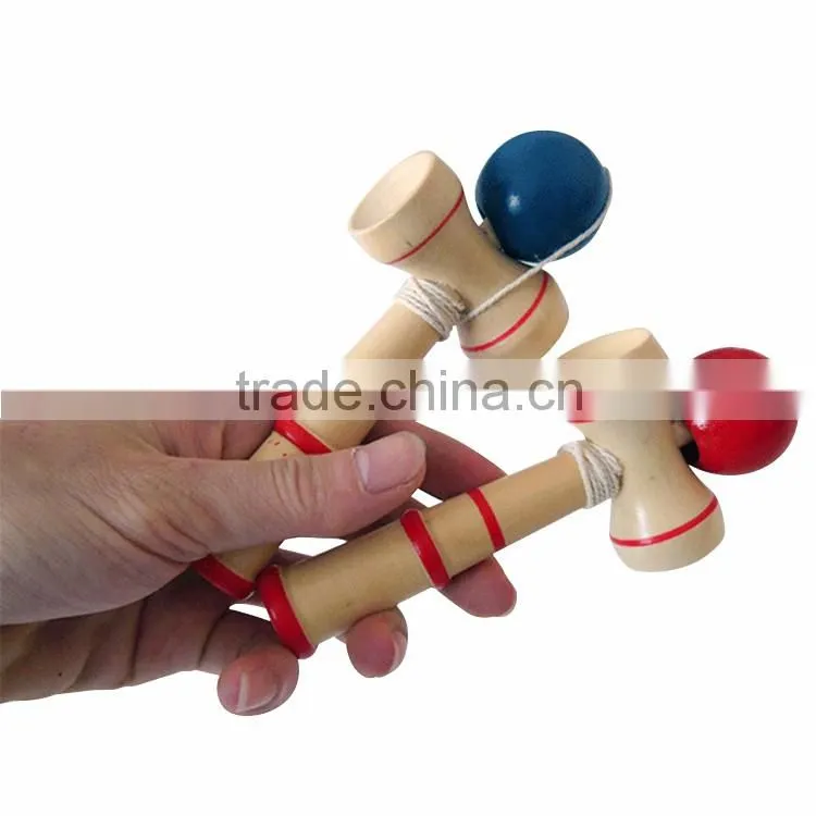 New Mini Kendama Wooden Ball Toy Limited Edition Blue/ Red KK980