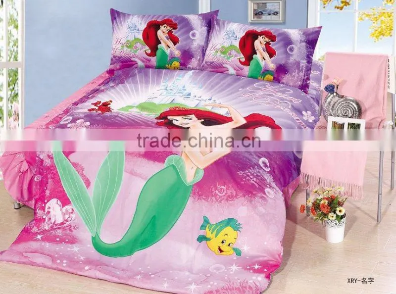 100%cotton mermaid bedding set,princess bedding set