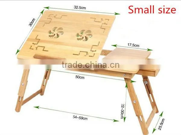 Folding study desk laptop computer desk with usb fan