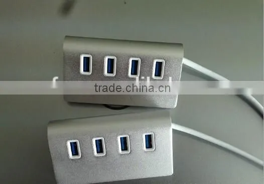 New Portable USB 3.0 4 Port Aluminum USB Splitter Hub With USB Cable