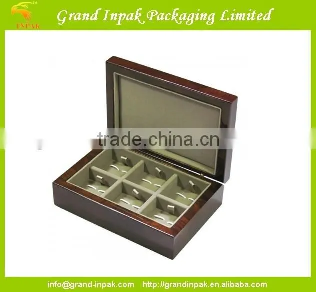 PERSONALISED LUXURY WOODEN CUFFLINK DISPLAY BOX
