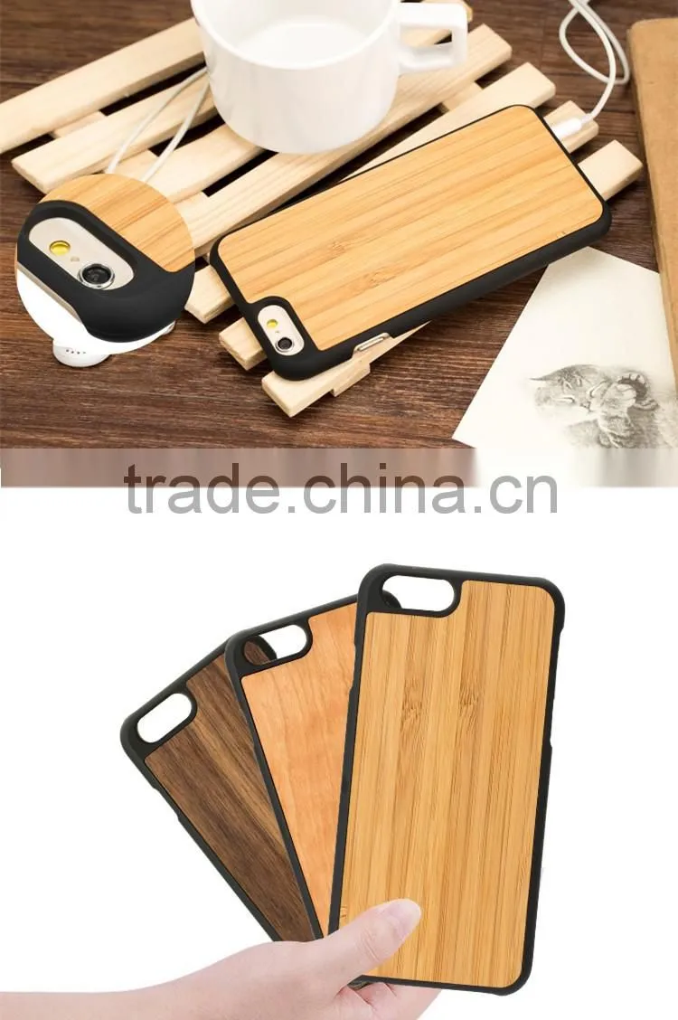 New Idea of Mix material Phone case PC and Bamboo Mobile cover for IPhone 6/6s/6 plus