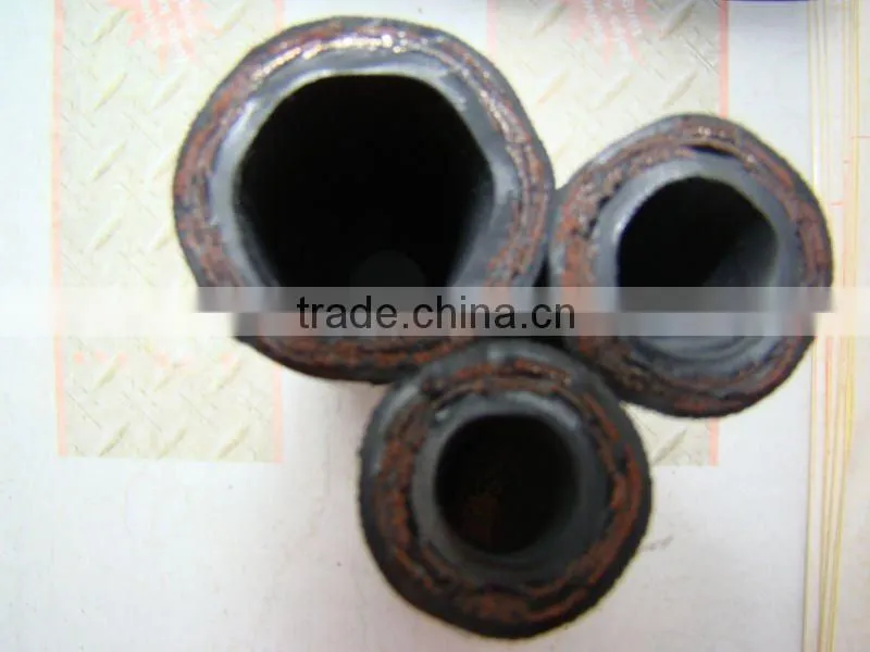 Wire braid hydraulic rubber hose with fittings