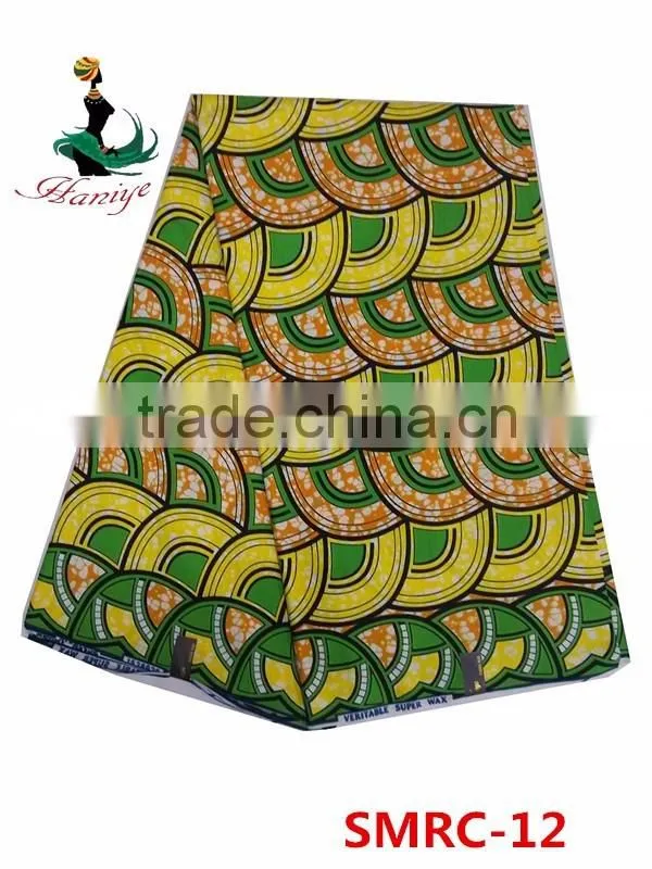 100% cotton real wax fabric SMRC-10 African super wax print fabric wholesale