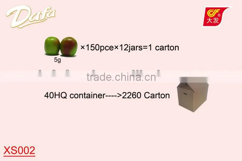 Dafa apple shape bubble gum,roll bubble gum