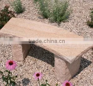 rustic curved sandstone marble bench