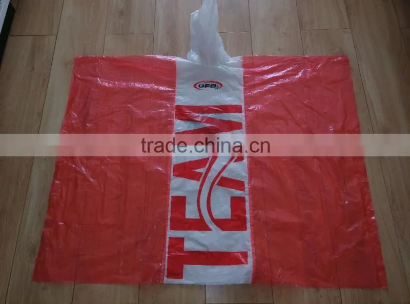 LOGO Printed Promotional PE Disposable Raincoat