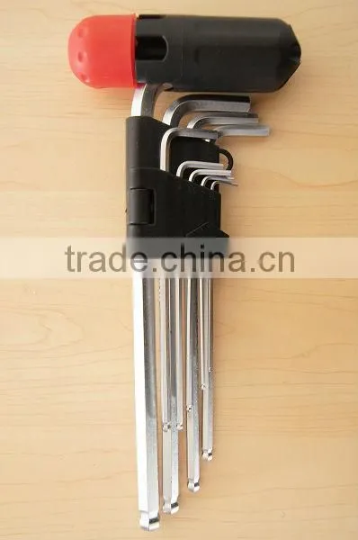 9PCS Ball Head Hex Key Wrench+Plastic Sleeve