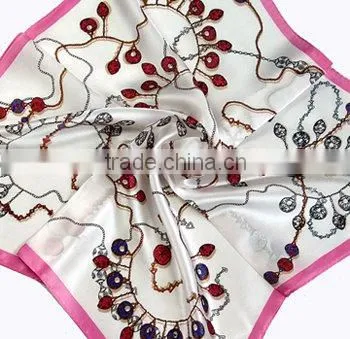 2016 Newest 100% lady silk scarves (DX1001-1)