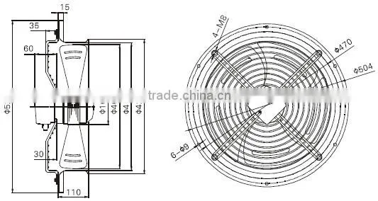 400 mm split ac fan motor for air cooling