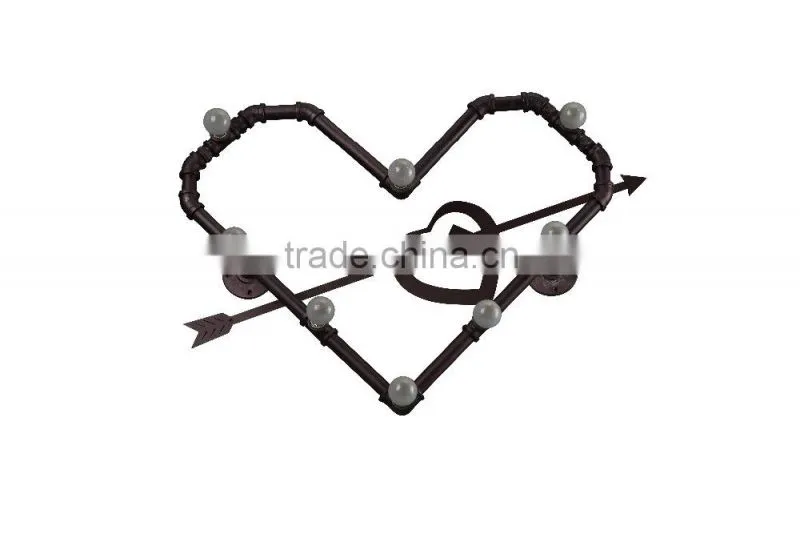 Manufacturer's Premium Industrial Vintage Wall Lamp Novelty Heart Wall Lamp Loft Water Pipe Wall Sconce