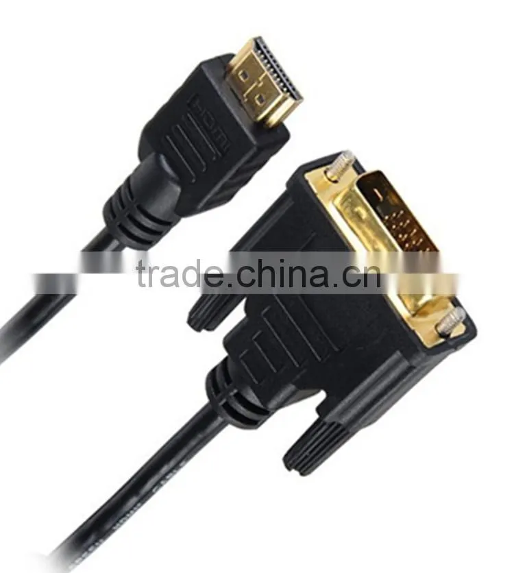 best price for high resolution DVI to HD MI cable 24+1 with gold plated connector