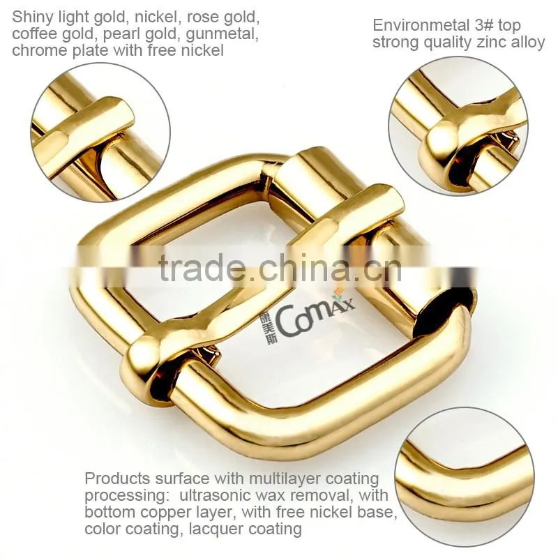 Gold Metal Roller Pin Buckle For Handbag