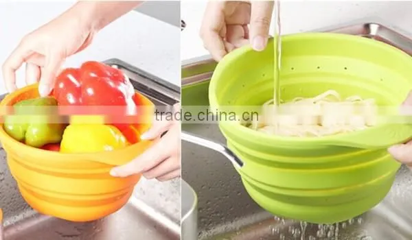 Travel Camping Household Silicone Collapsible Strainer