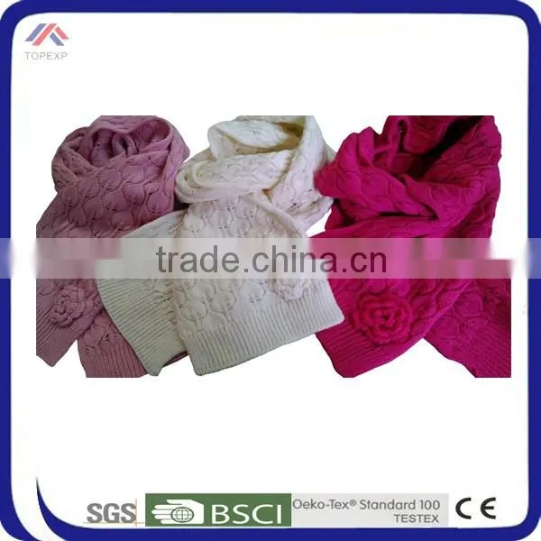 Girls Knitted Scarf Printed Short Scarf
