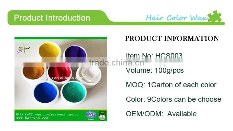 Party night glitter hair color wax for men and lady 100g