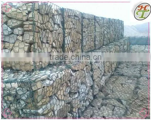 3mm dia wire 6cm by 8cm mesh size PVC finish 1m woven mesh hexagonal gabion mattress box