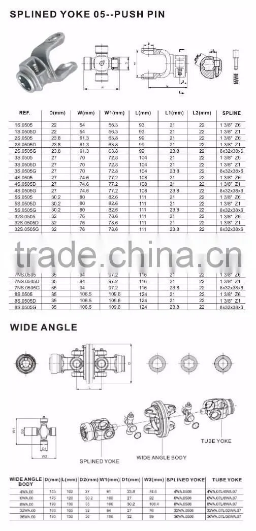 Farm Tractor Shaft Cardan Shaft Driveline Forged Agricultural Drive Shaft