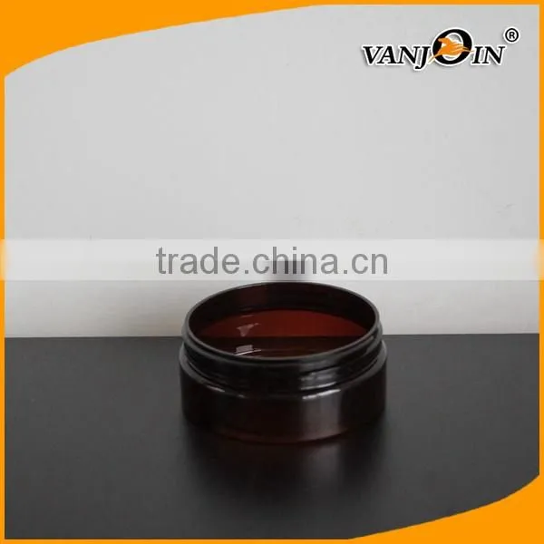 5 oz Amber Wide Mouth PET Plastic Jars with Metal Cap