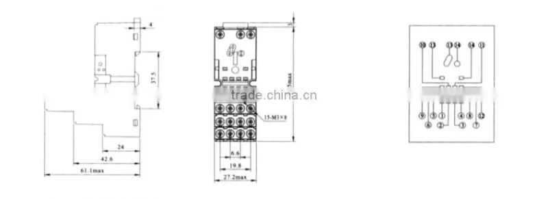 HEIGHT Hot Sale PX78705 Relay Socket /17 pin Relay Socket/general relay socket with High Quality Factory Price
