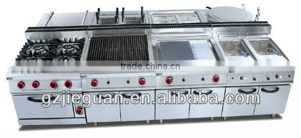 Stainless steel commerical gas Cooker with 4-burner&oven (GH-987A)