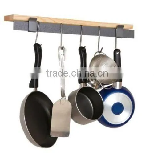 Wall Mount Metal Pot Hooks Rack Kitchen Organization