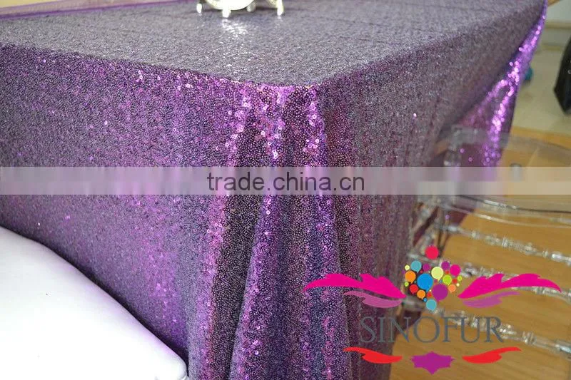 fancy purple wedding table clothes
