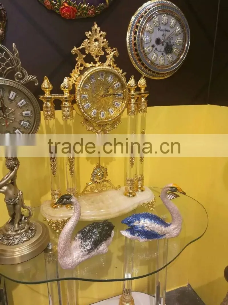 Elegant Gold Gilt Crystal and Brass Mantel Clock,/Shelf Clock, Decorative Clock Table Clock/Desk Clock