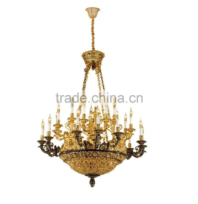 French Rococo Style Porcelain Flower Chandelier With Antique Brass/ Elegant Bronze Ceramic Pendant Lighting For Home & Hotel