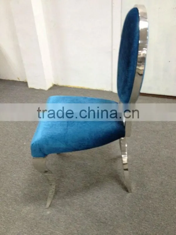 Blue Stainless Steel Modern Dining Chair
