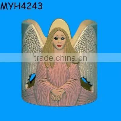Lovely cat glazed ceramic tealight candle cup with lid