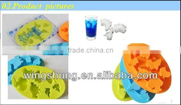 Ice maker silicone ice mould mold baking pan tray ice freeze party drink mould cake mold seven continents