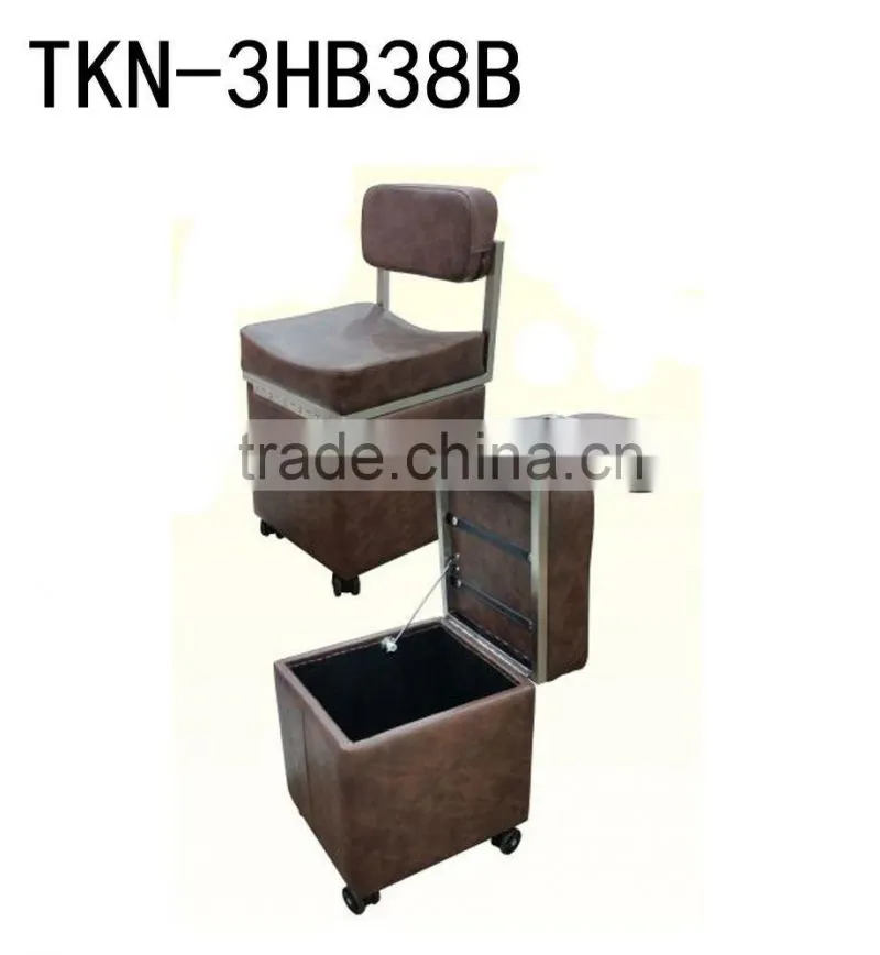 Potable movable Ottoman stool chair with wheels used salon furniture TKN-3HB38B