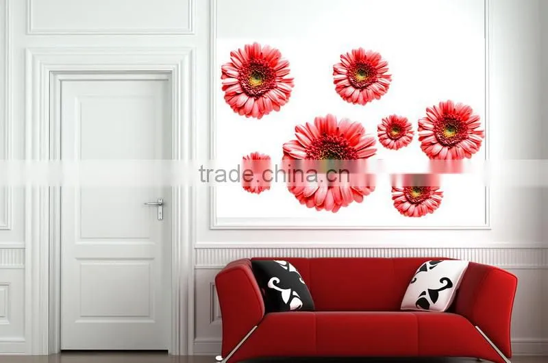 Red Rose PVC Adhesive Wall Sticker Solid Color