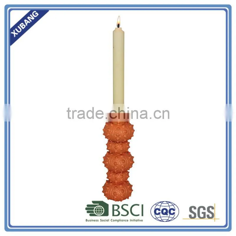 low moq and cheap poly resin Six-round shell candle holder