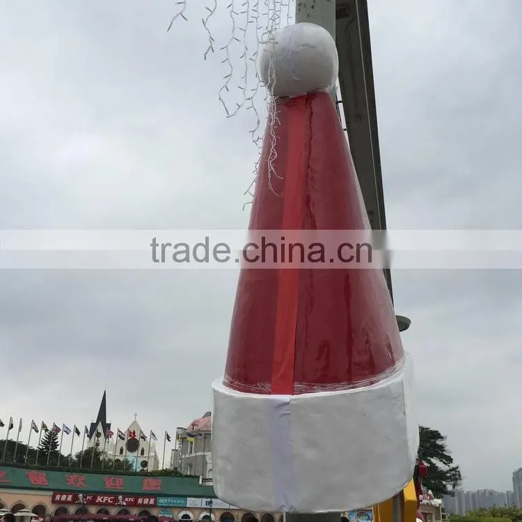 Outdoor FRP Christmas hat decoartion