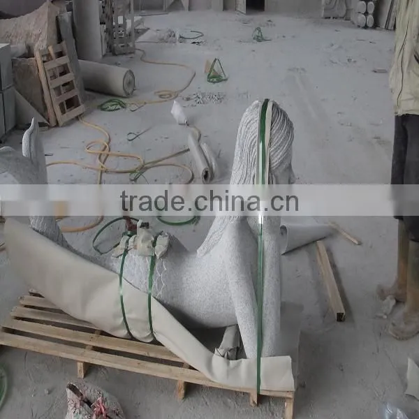 Grey Granite Mermaid Stone Sculpture