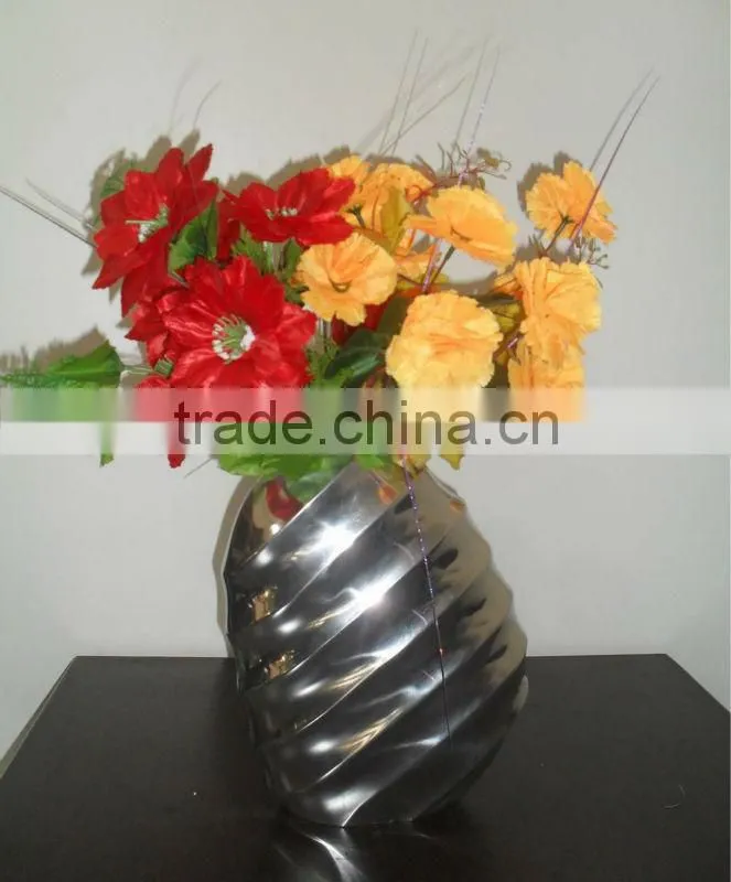 Interior Decoration Aluminium Flower Vases set of 3 pcs