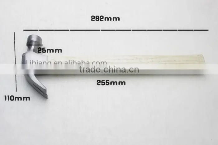 carbon steel claw hammer with Wooden Handle