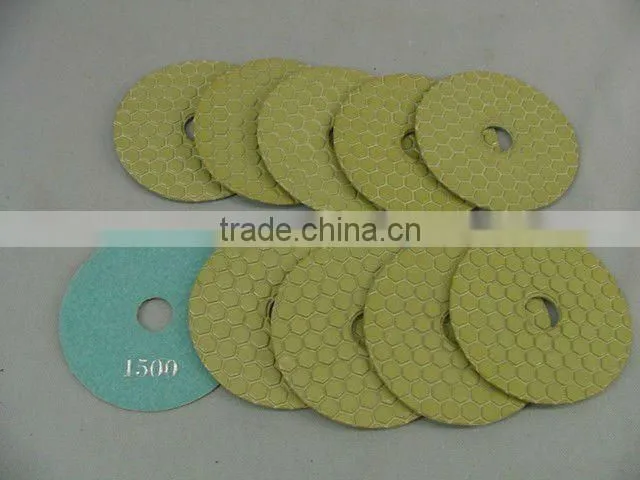 Hexagon dry diamond polishing pad