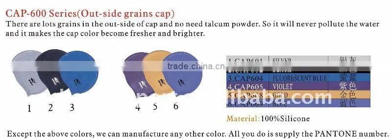 designer swim caps,swimming goggles case,bright color silicone swimming cap