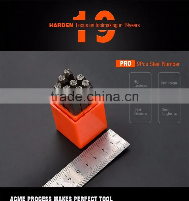 Professional 8mm 9PCS Steel Number