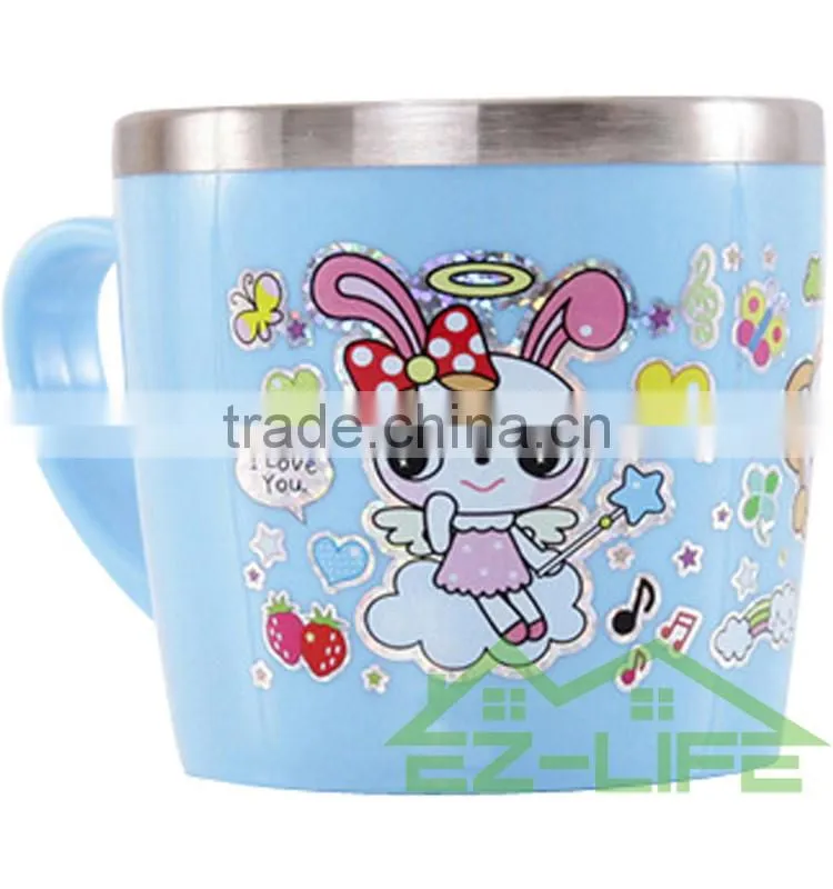 Baby food feeding soup bowls with cup spoon and fork 6 pcs/set Kids dinnerware set