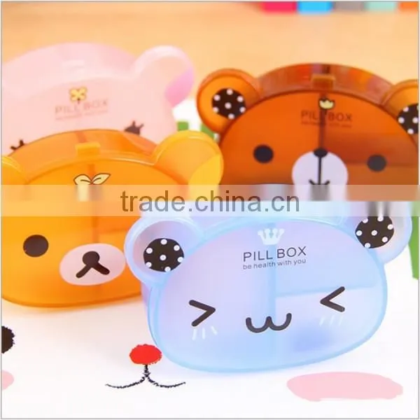 custom promotion 3 compartment plastic pocket pill box,custom cartoon plastic pocket pill box,custom plastic pill box suppplier