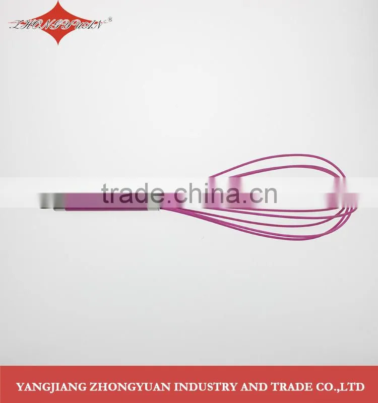 New arrival 12" Silicone coated wires egg whisk with stainless steel handle